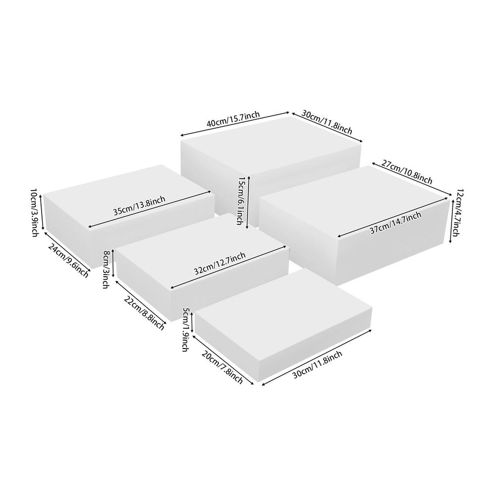 5pcs Acrylic Cupcake Display Stand Multi-purpose Hollow Bottom Nesting Stand
