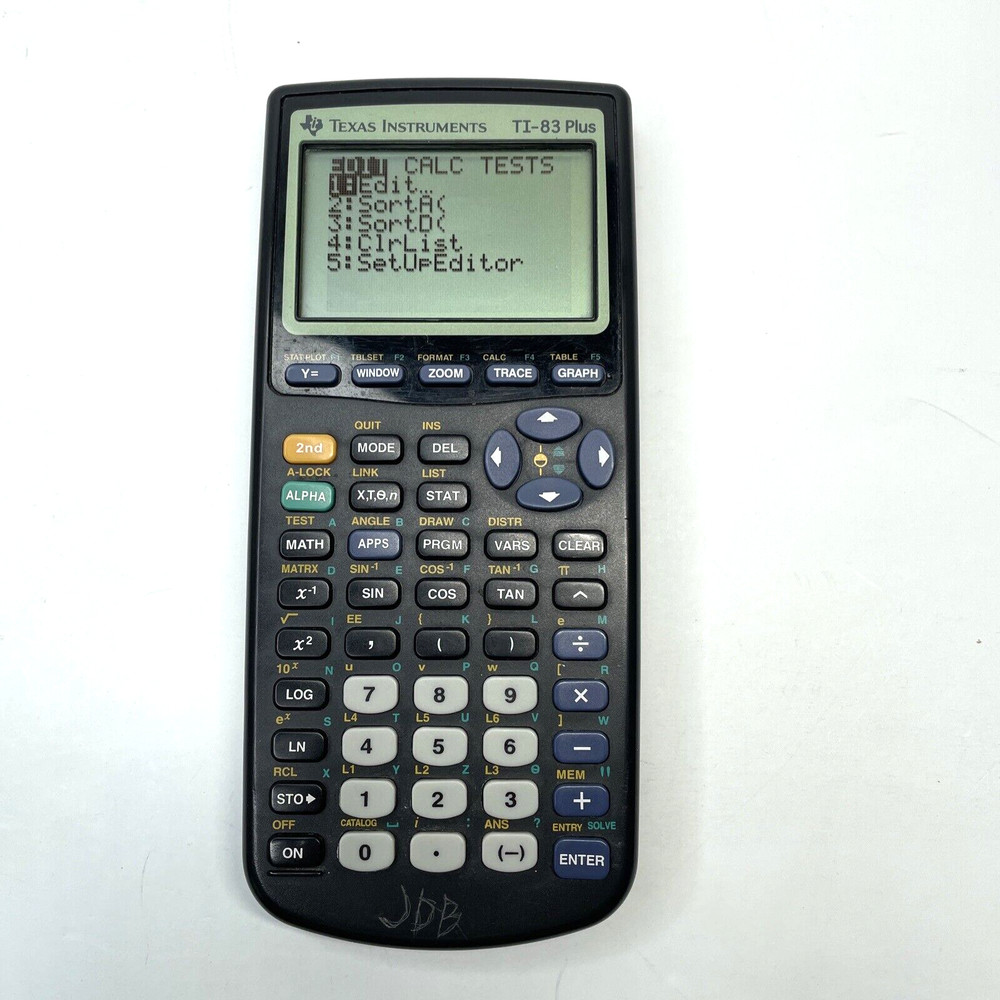 Texas Instruments TI-83 Plus Graphing Calculator - Black With Cover