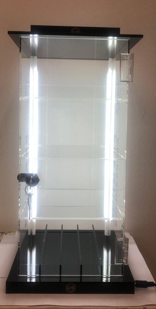 Acrylic Display Stand with 2 LED Light & Lockable Device or CBD Case
