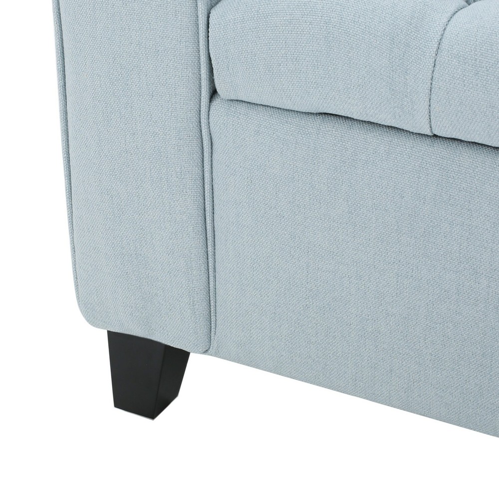 Charlemagne Rolled Arm Tufted Fabric Storage Ottoman Bench