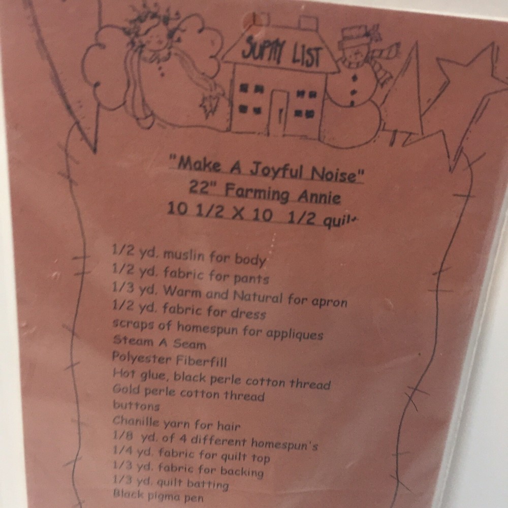Make a Joyful Noise Pattern 22" Farming Annie 10.5" Walling Hanging