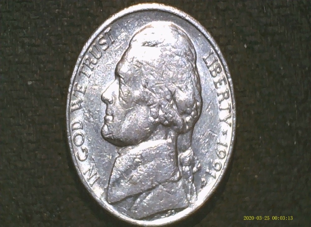 1991-P Jefferson Nickel DDR Error coin