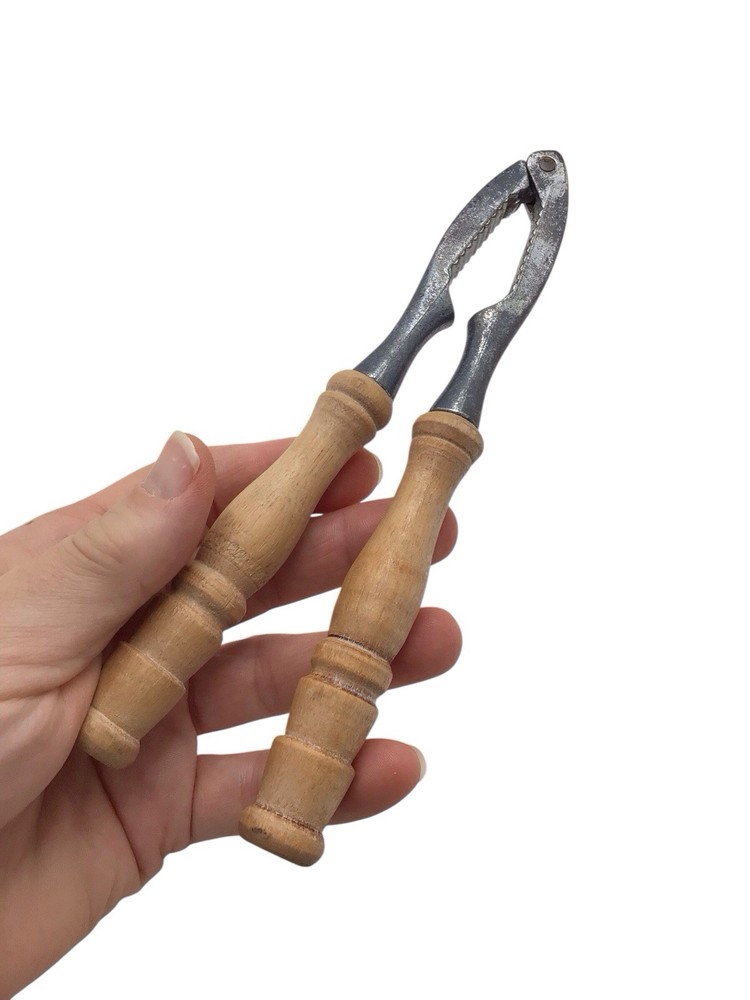 Vintage Wood Handle Nutcracker 7” Rustic Kitchen Tool Farmhouse