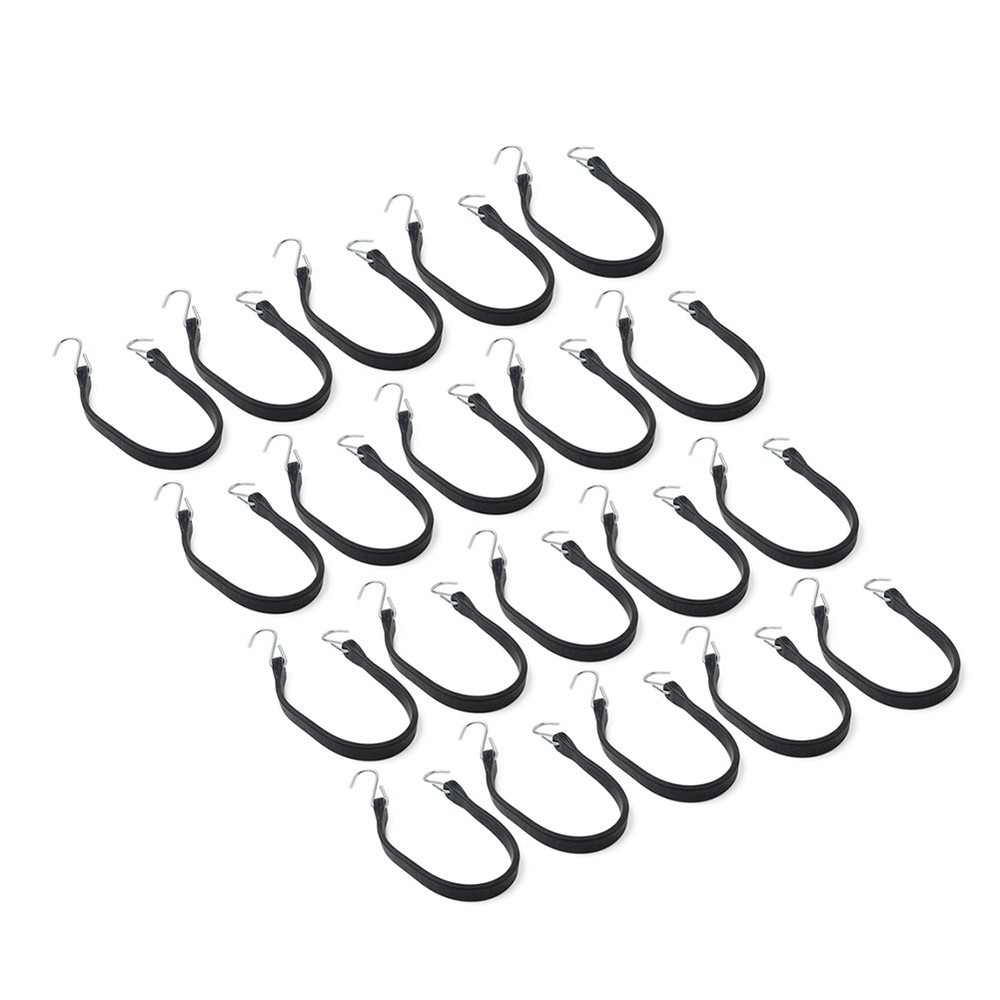 15" Heavy Duty Rubber Tarp Straps Tie Down Bungee Cords With Hooks