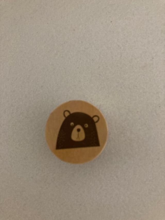 Craft Smart - Round Rubber Stamp - Bear Face - Medium Size - So Cute!