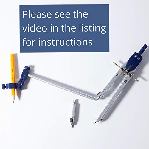 Professional Metal Compass with Wheel and Lock for Geometry, Drafting, Math,