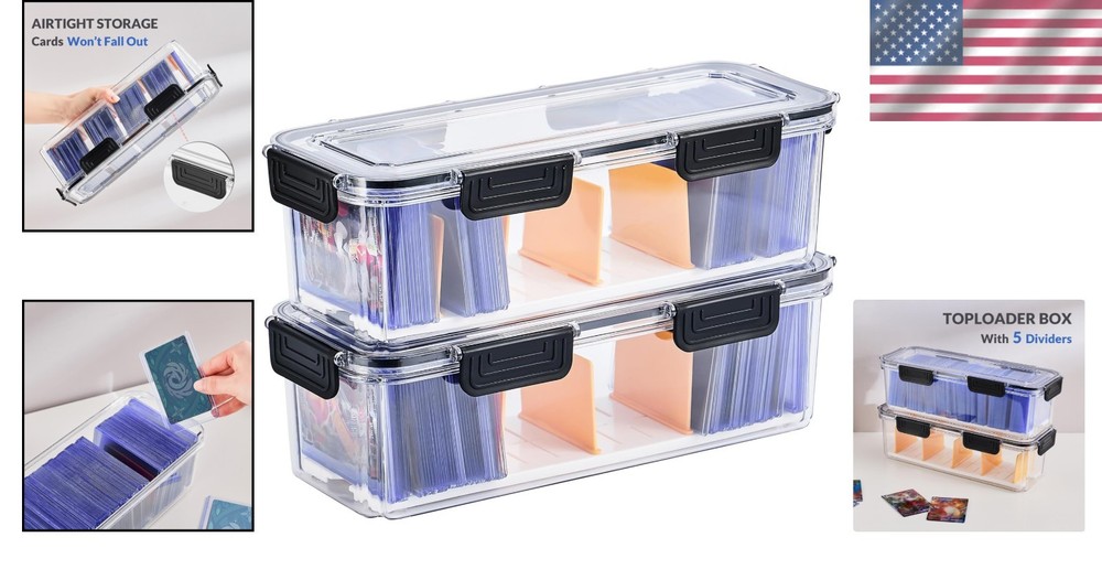 Secure Toploader Storage Box with Dividers