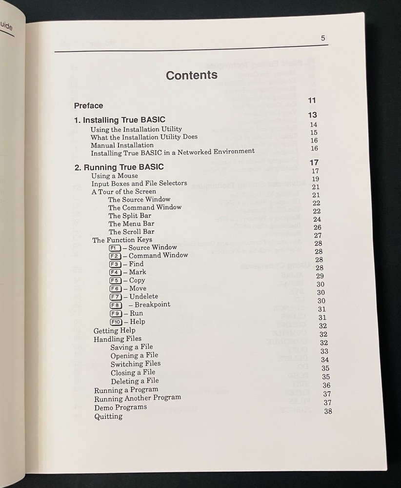 True BASIC v3.0 PC User Guide & Reference Manual Lot Kemeny Kurtz Vintage (1990)