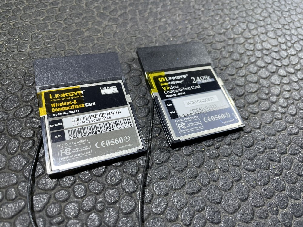 (2) Cisco Linksys Wireless-B Network CF Card WCF12 Compact Flash