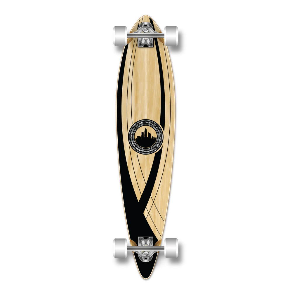 Yocaher Pintail Crest Onyx Longboard Complete