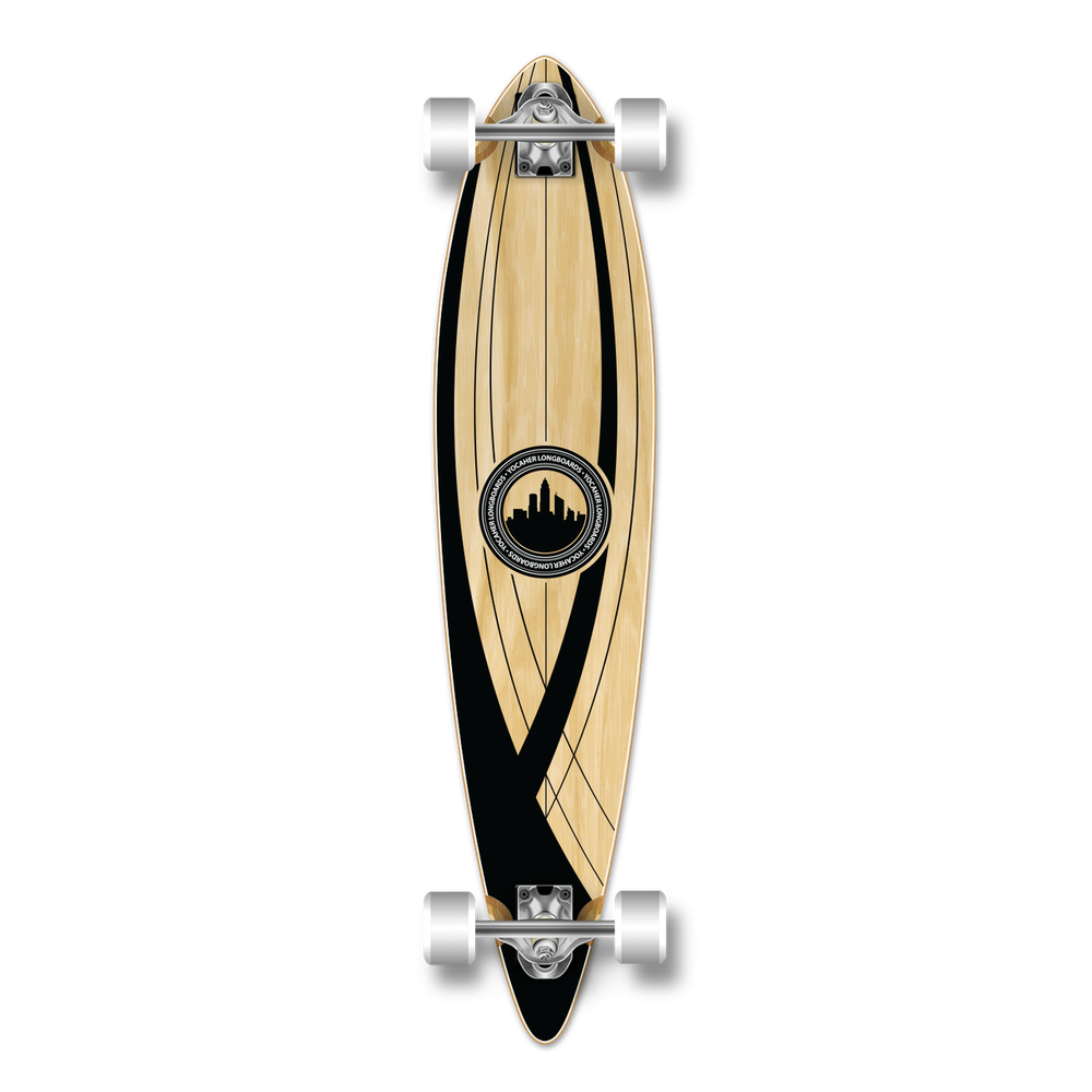 Yocaher Pintail Crest Onyx Longboard Complete