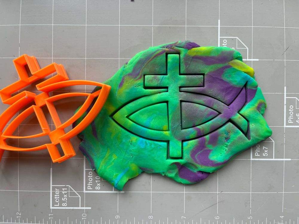Christian Fish And Cross Cookie Cutter