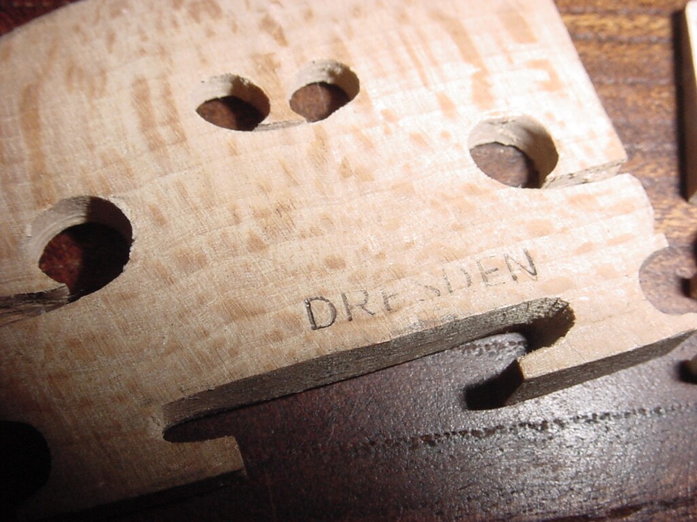 TWO VINTAGE VIOLIN BRIDGE S DRESDEN and ONE UNMARKED