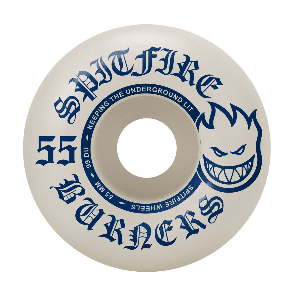Spitfire Skateboard Wheels Burners 55mm 99A White/Blue