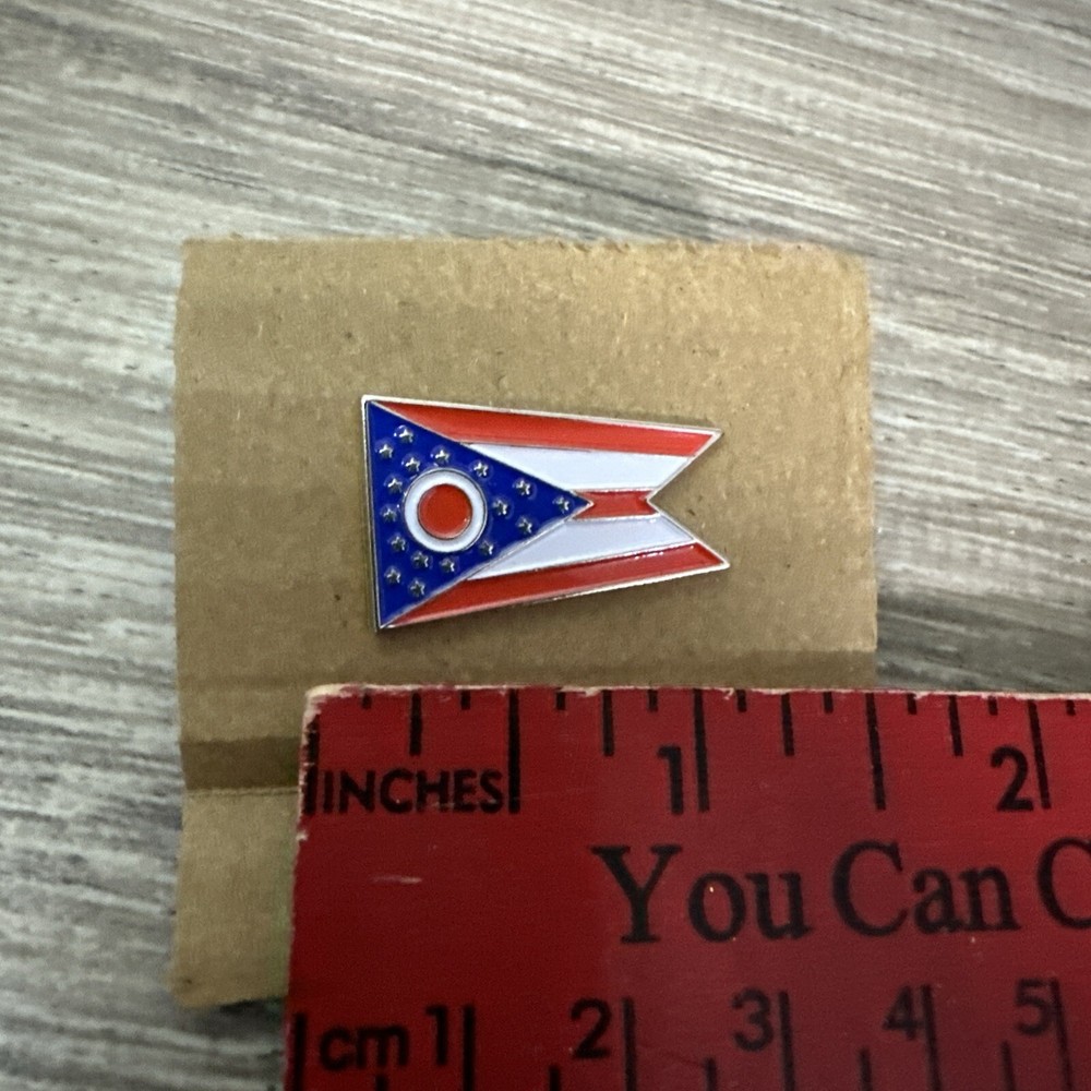 Vintage Ohio State Flag Lapel Pin 1"