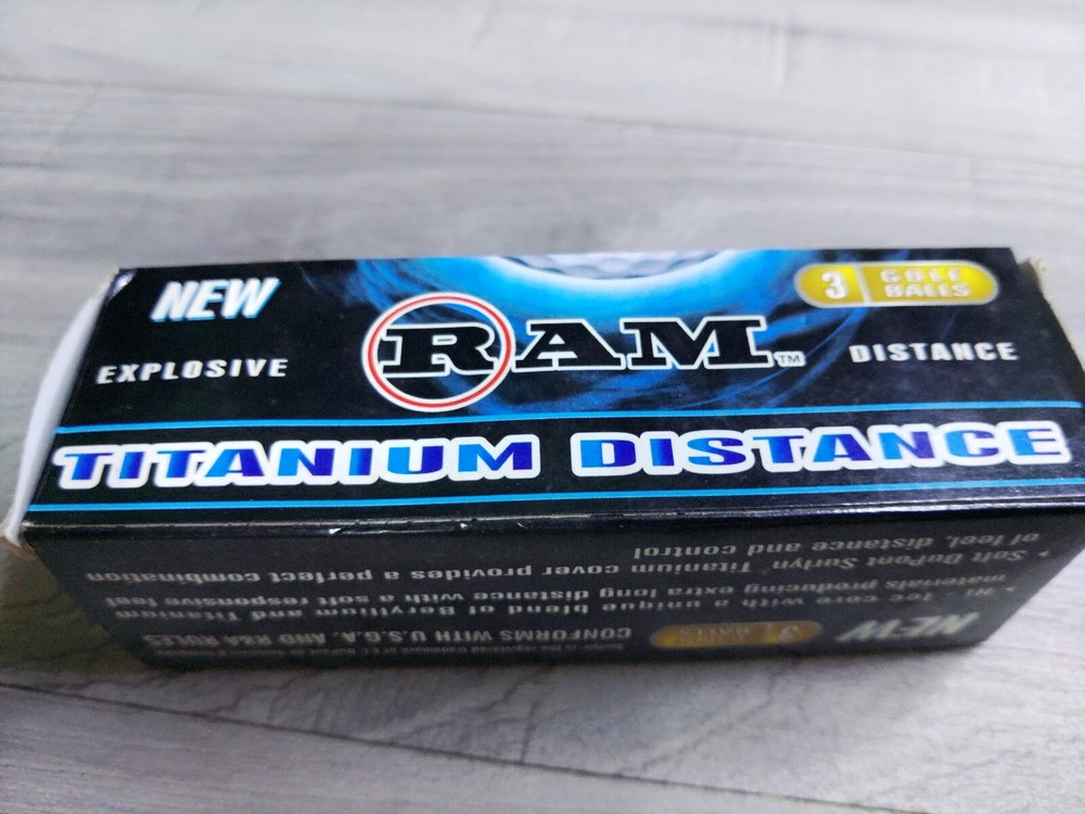 New, sealed, 3 pack Ram Golf Balls Titanium Explosive Distance
