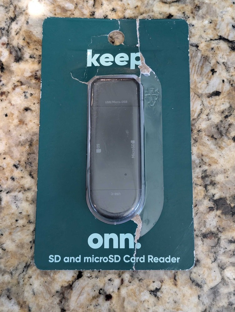 ONN SD microSD Card Reader Combo USB USB-C & Micro-USB Connector