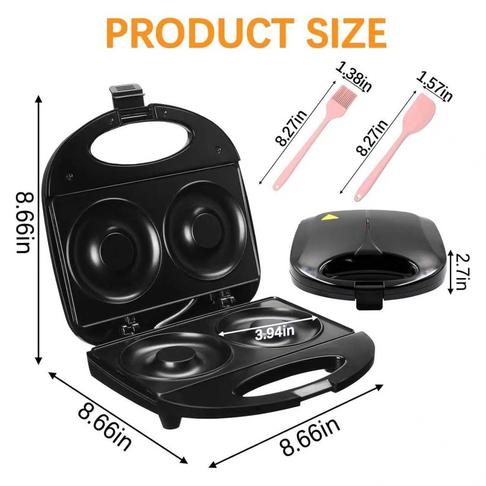 Donut Maker,Doughnut Machine,Bake 2 Donuts,Double-sided heating, Non-stick Su...