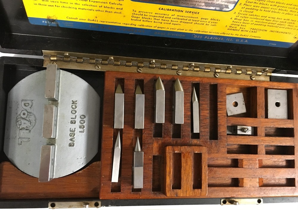 DoAll Square Gage Block Accessory Set