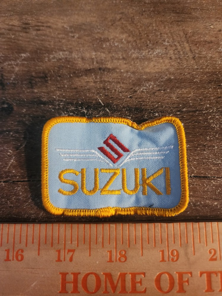 Vintage Suzuki Sew On Embroidered Patch Rectangular FREE SHIPPING