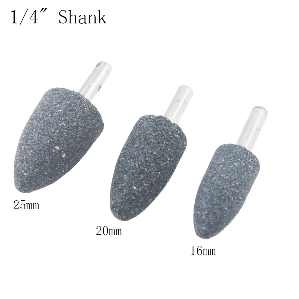 Inovsolid 8 Pcs Assorted Drill Grinding Stones 1/4 Inch Shank Various Grey