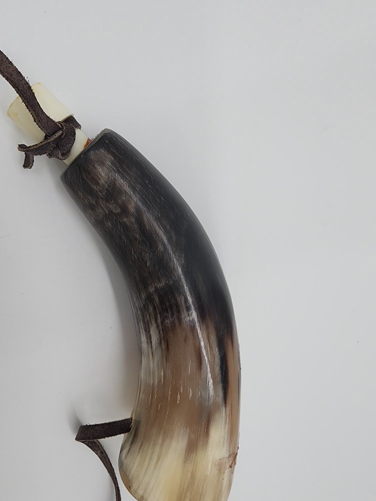 Vintage Steer Rustic Powder Horn 7"