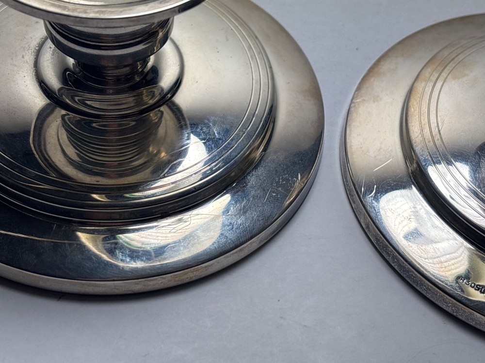 Pair (2) Norwegian 830 Slo Weighted Candle Holders