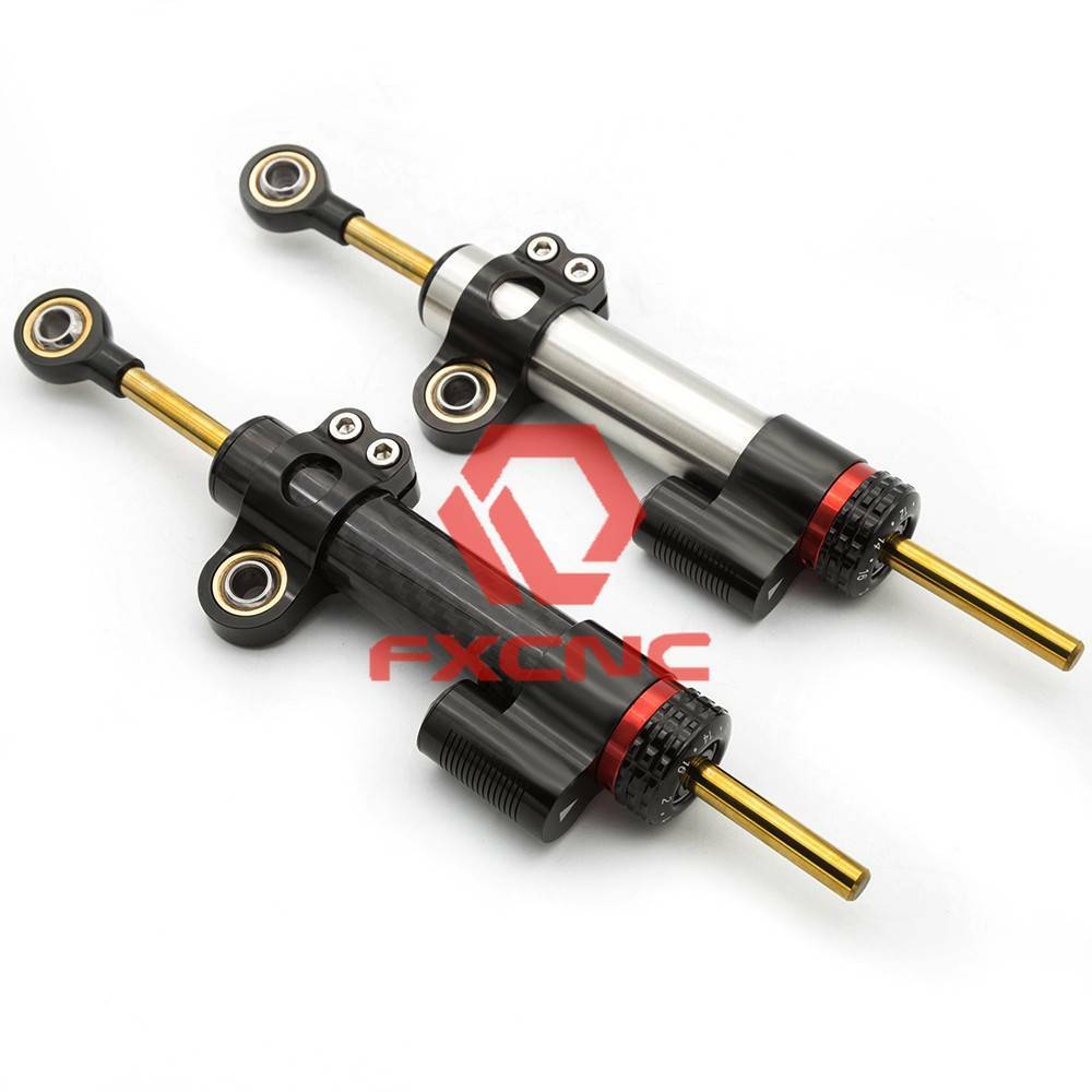 Universal Steering Damper Stabilizer Linear Control Aluminum Silver Motorbike