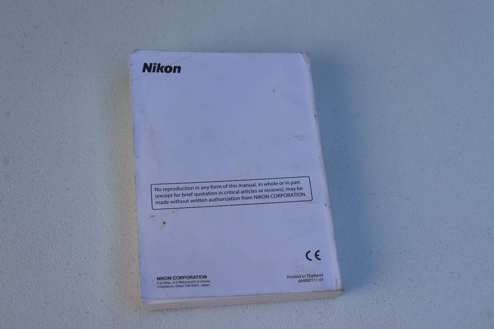 Nikon D300s User's Manual Instruction Guide