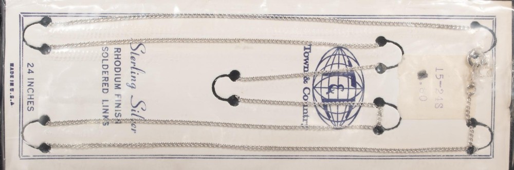 Sterling Silver Fine Link Chain 24” NEW