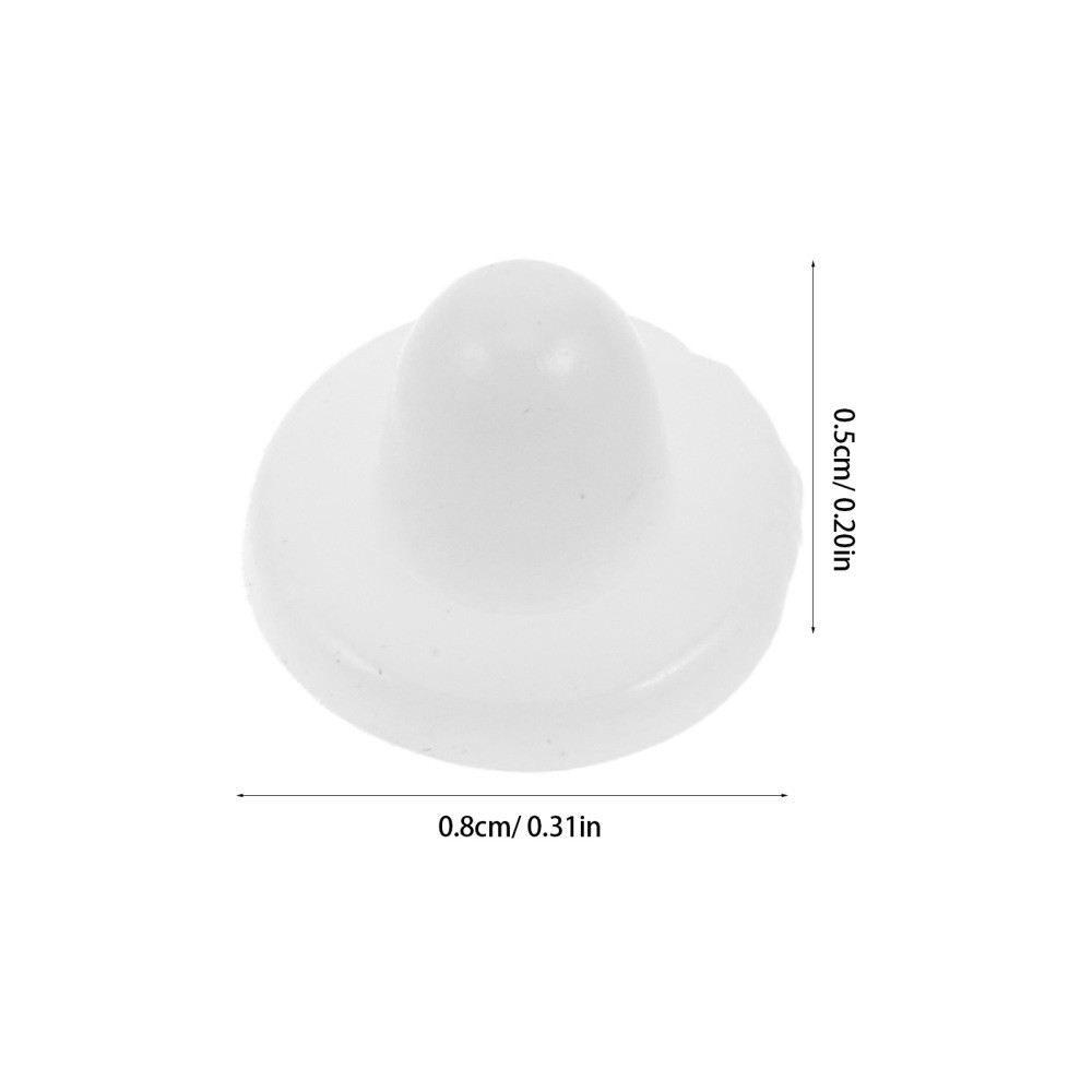 100pcs White Silicone Flat Earring Backings - Secure Earring Back Stopper Disc