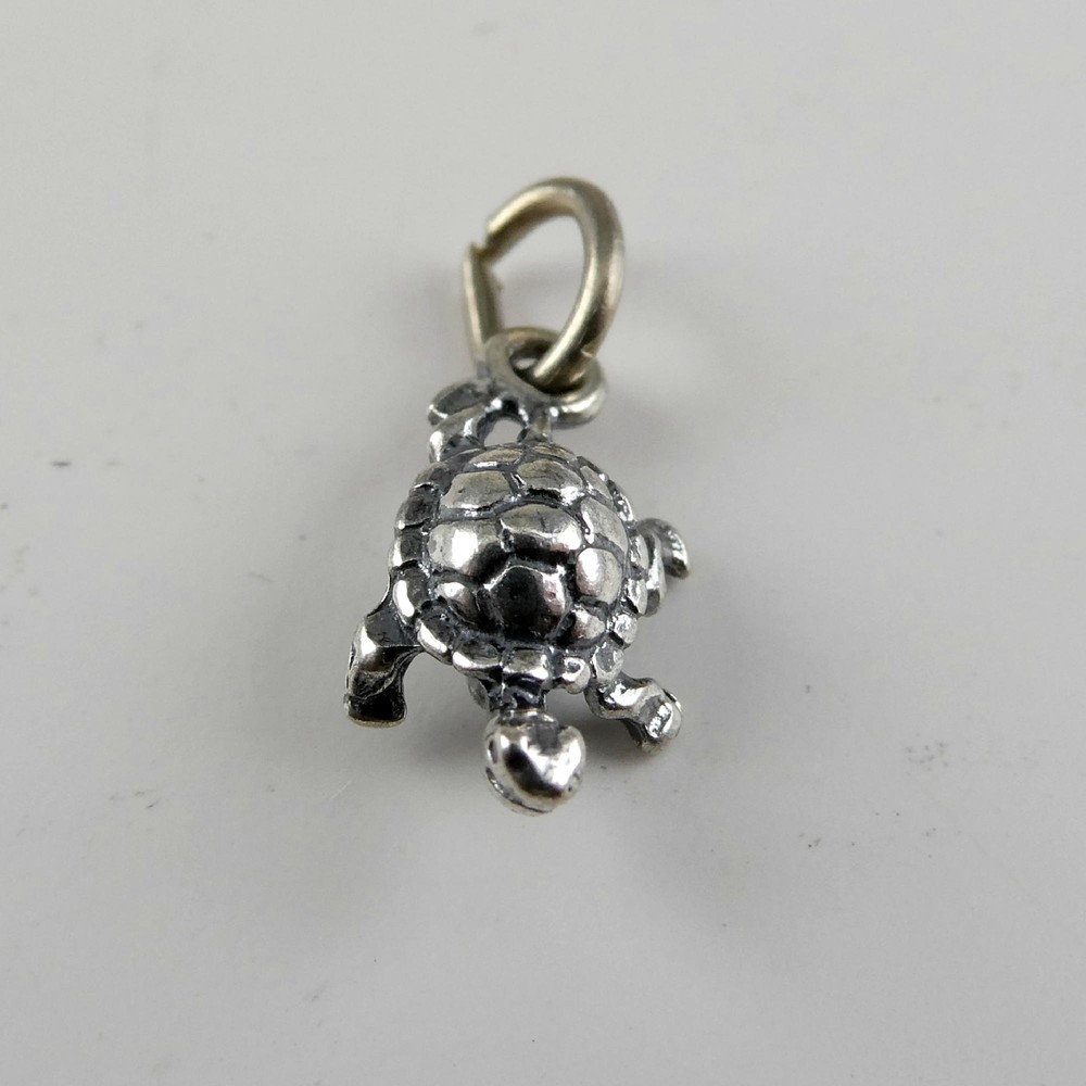 TINY Sterling Silver Turtle Charm SMALL Miniature FINDING Bracelet CRAFT