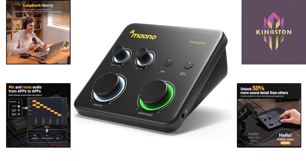 Professional USB Audio Interface with ASIO Driver for Streaming & Music Creation