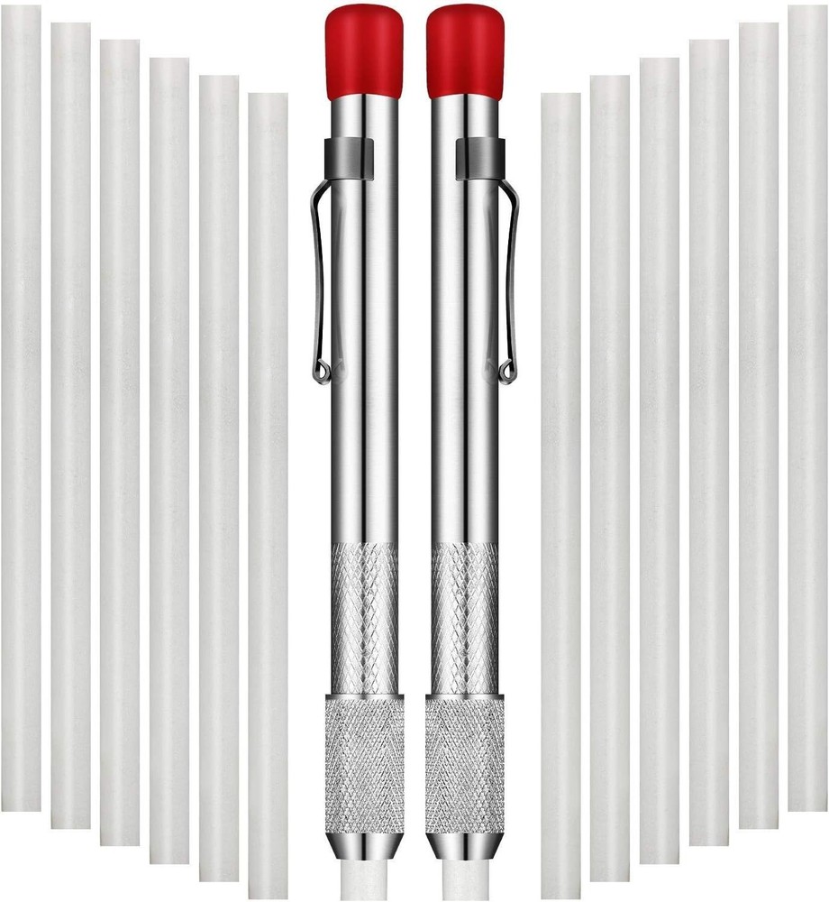 Convenient Soapstone Marking Kit: 2 Holders & 12 Refill Chalks for Durable Usage