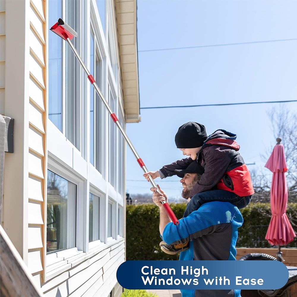 DSV Standard Window Squeegee, 2-in-1 Multi-Section Red