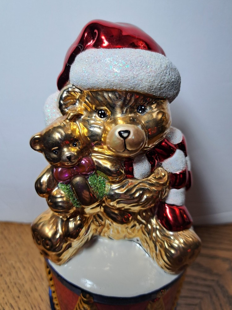 CHRISTOPHER RADKO BEAR ON DRUM TRINKET BOX