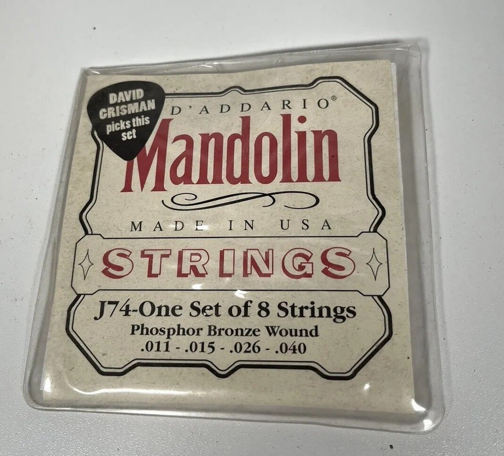 D'Addario Mandolin Strings J74 - One Set Of 8 Strings Phosphor Bronze Wound