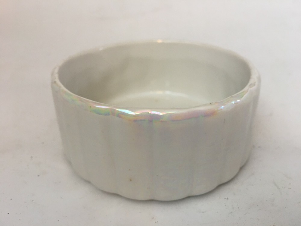 White Pearlescent 3.5in Candy Dish Bowl Ceramic glossy Kitchenware