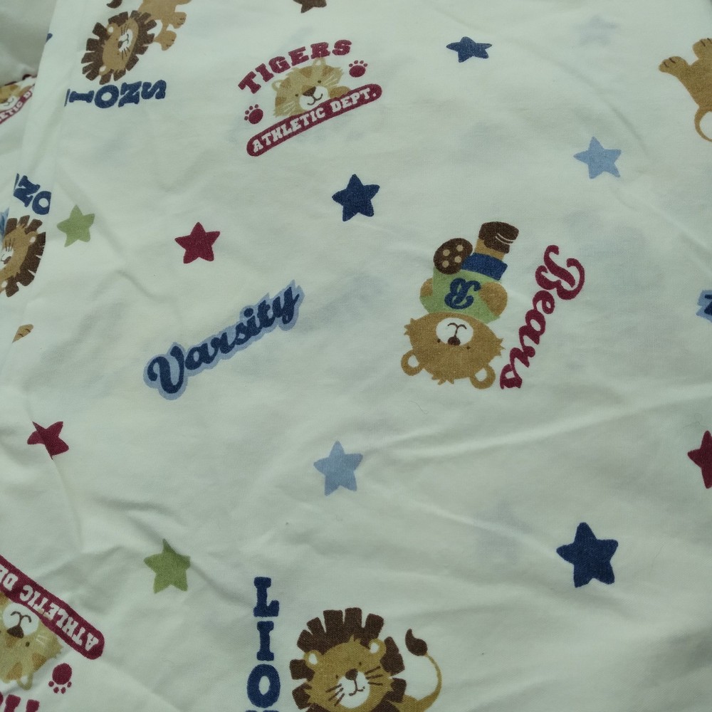 BabyLove Mini Crib Comforter & Fitted Sheet Beige Varsity Animals