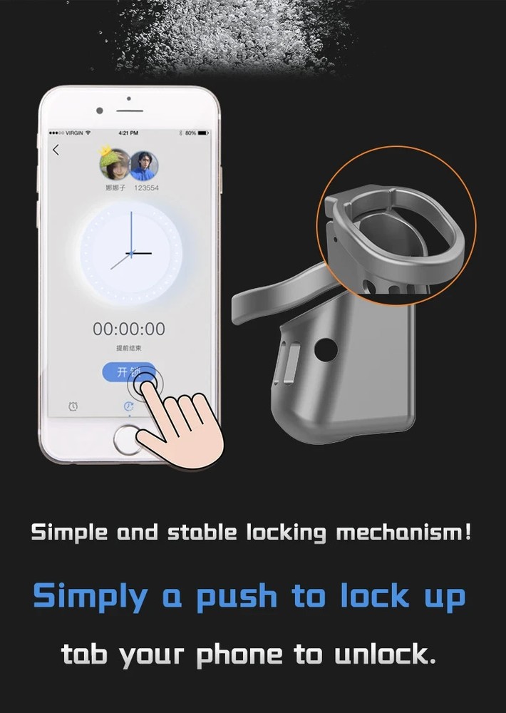 Metal Chastity Lock AI Function Remote APP Control Bluetooth Timing Penis Lock
