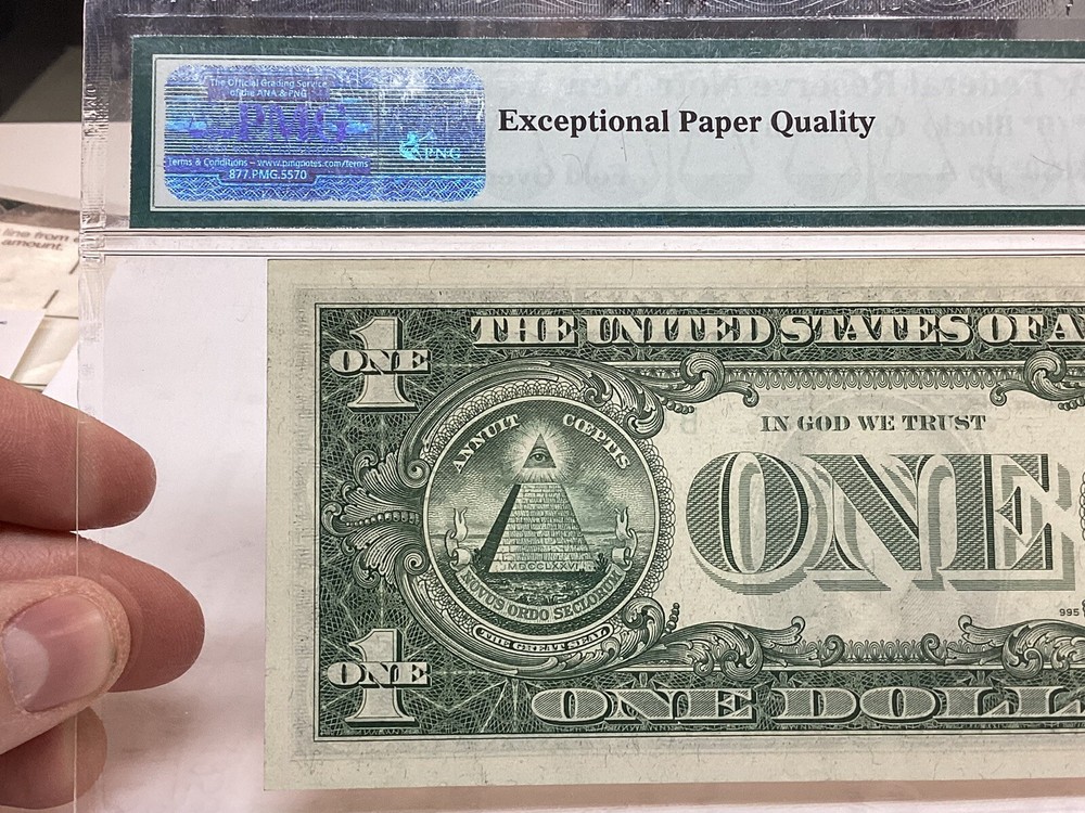 $1 1963A Star Note * PMG 58 EPQ Fold over Error Fr#1901-B*