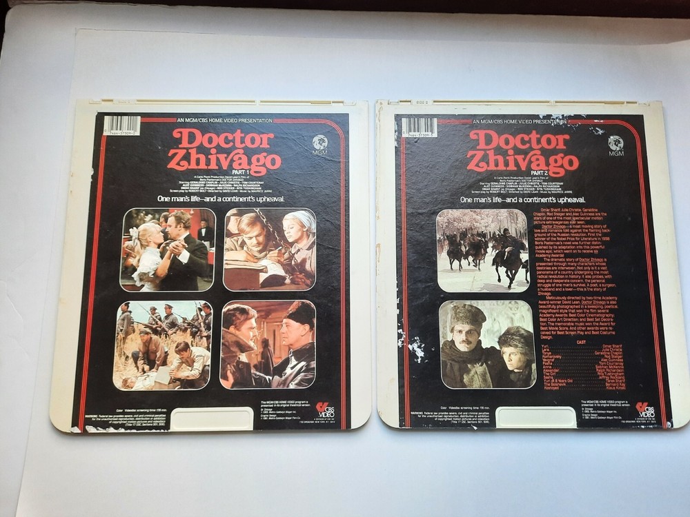 Doctor Zhivago CED VideoDisc MGM 1981 2 Discs