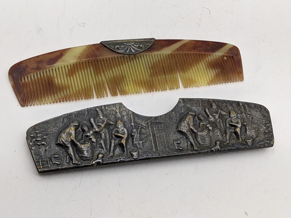 Vintage Repose Silver Comb Holder & Comb Marked DENMARK