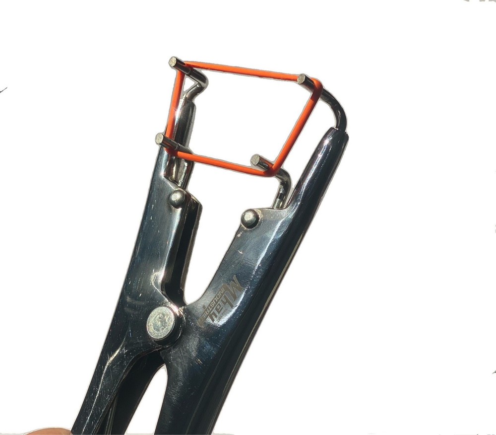 Professional Chrome Livestock Castration Elastrator Pliers + 100 Rubber Rings