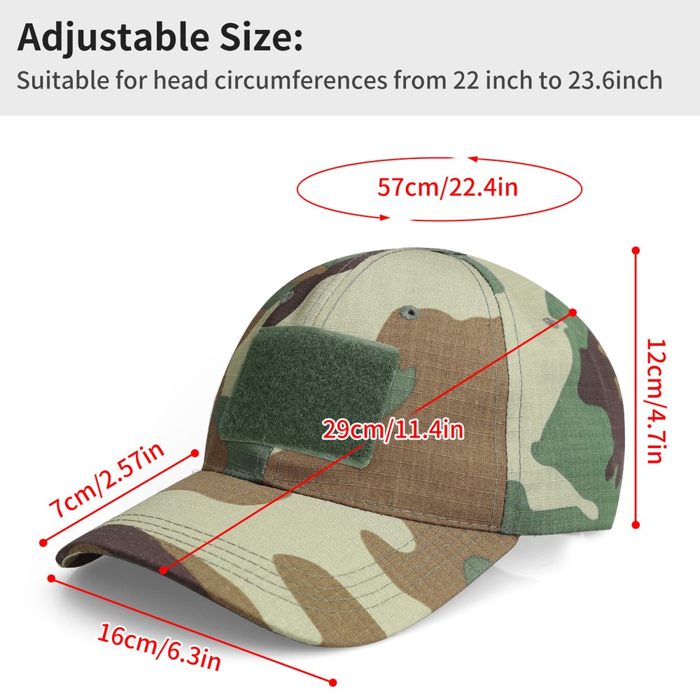 Tactical Operator Cap Adjustable Men Baseball Cap Military Army Camo Patches Hat