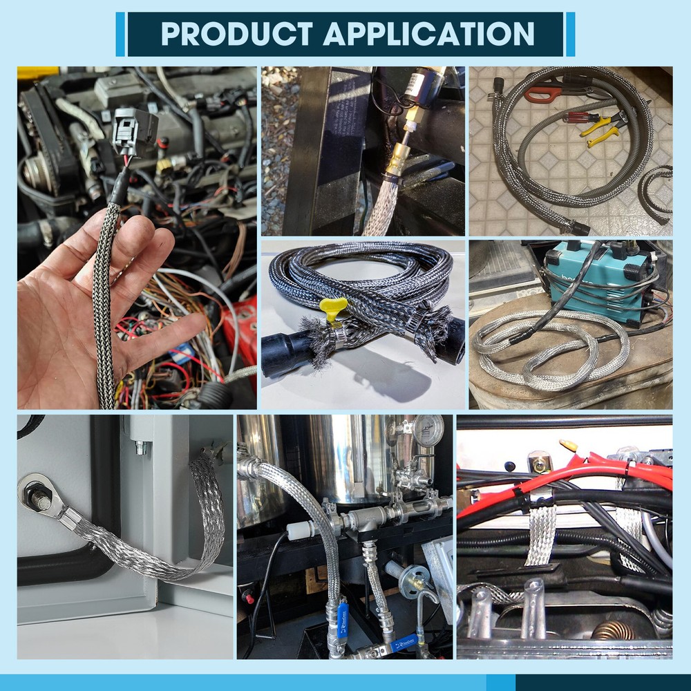 Braid Ground Strap Grounding 1/4"Width Tinned Copper Metal Cable Shield Sheath