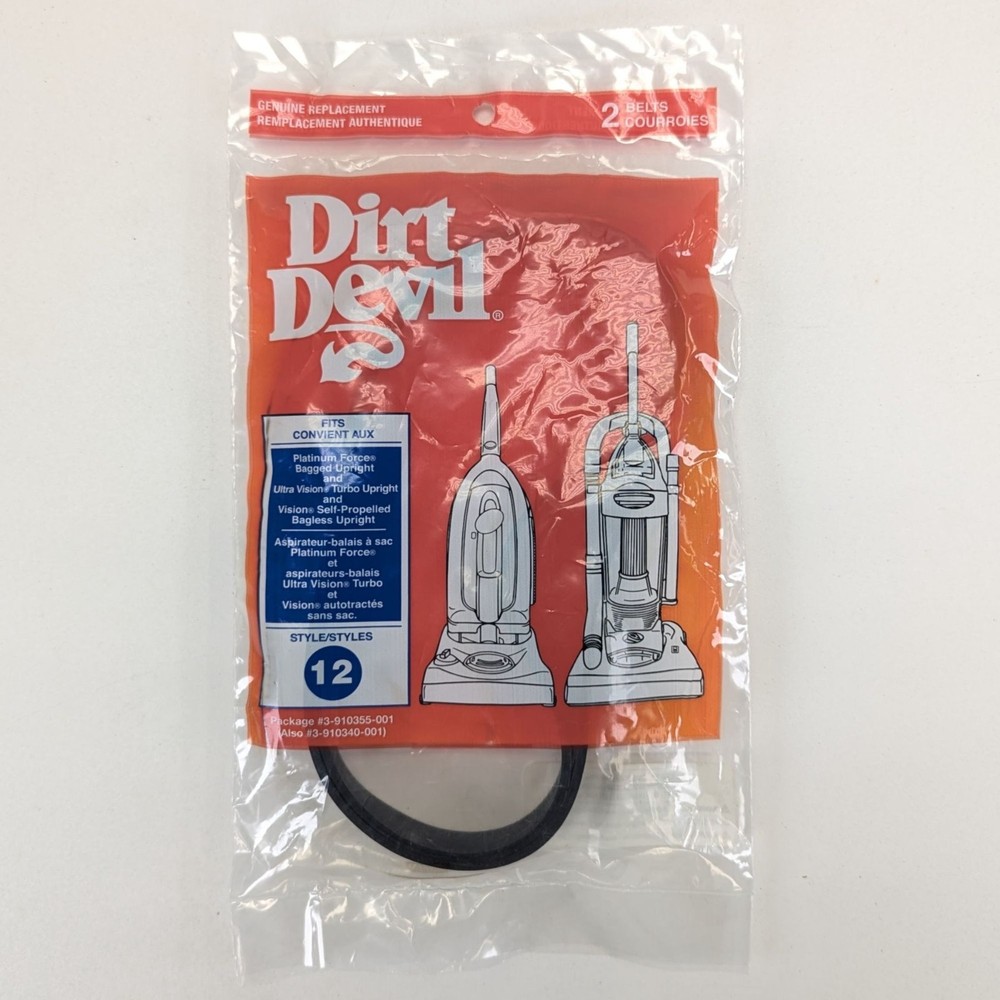 2 Dirt Devil Style 12 Vacuum Belts Genuine Replacement Platinum Force Vision