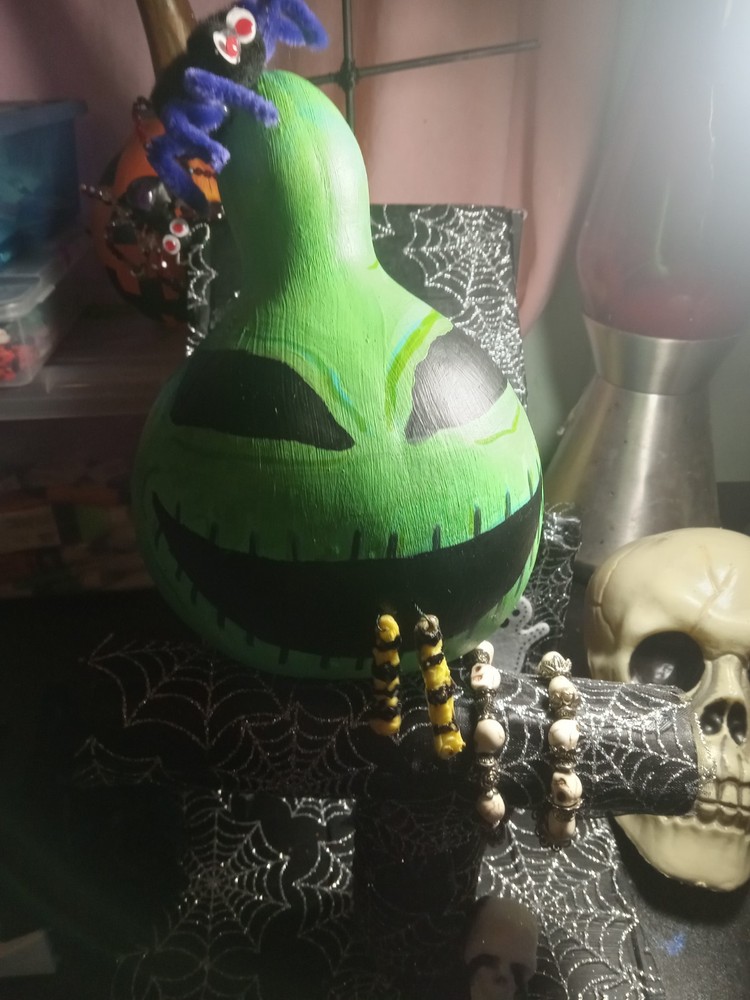 Hand-Painted Gourd : NIGHTMARE BEFORE CHRISTMAS  Oogie Boogie