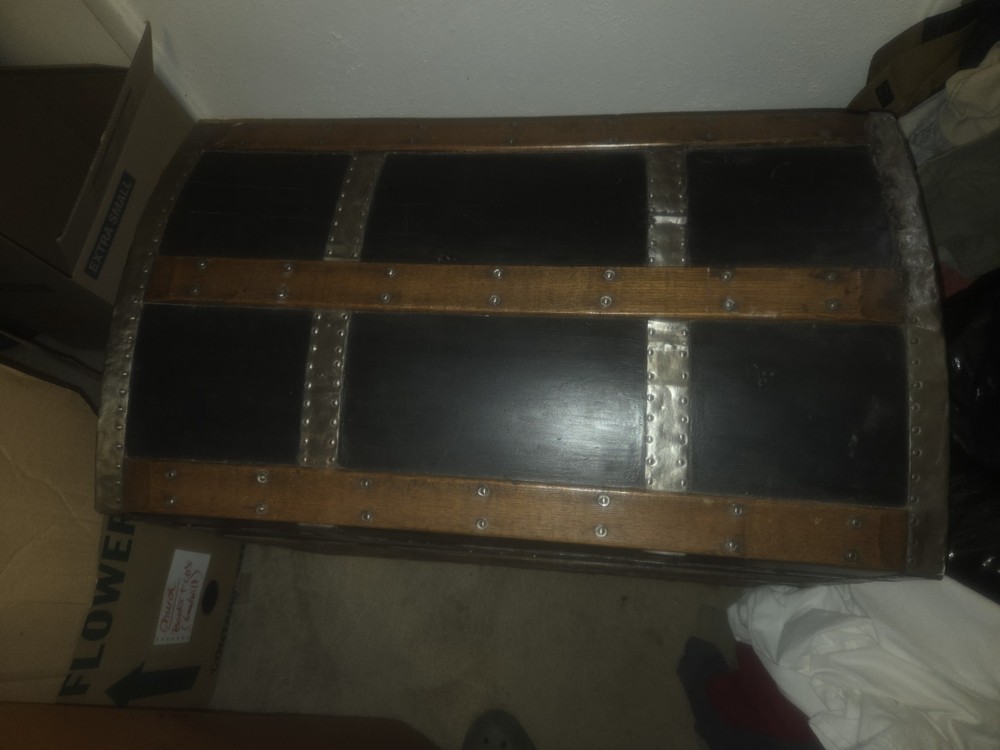 Antique Round Top Trunk