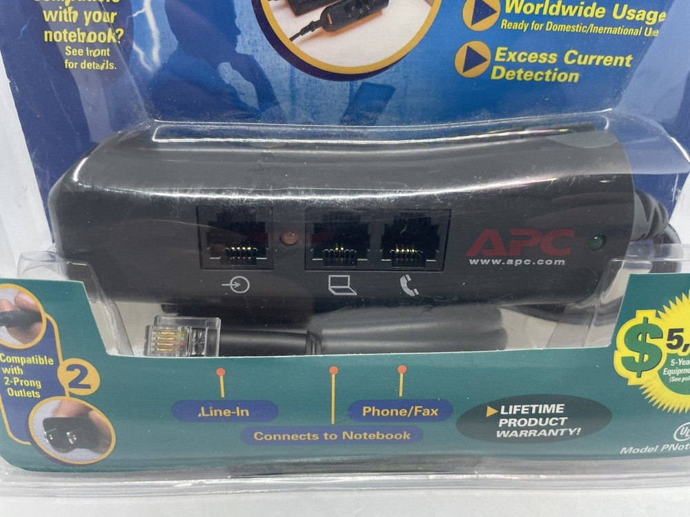 APC Notebook Laptop Portable Surge Protector SurgeArrest PNOTE PRO